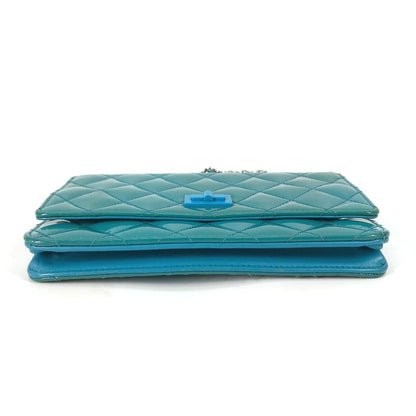 CHANEL Shoulder Bag enamel Blue type 2.55 Hardware Matrasse quilting Women