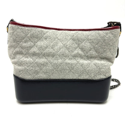 CHANEL Shoulder Bag Calfskin, Wool gray CC COCO Mark Gabriel Do logo