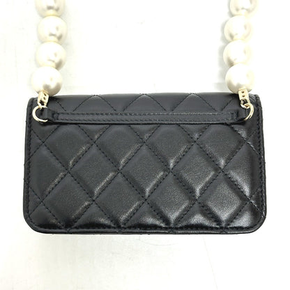 CHANEL Shoulder Bag lambskin black CC COCO Mark Pearl Shoulder Women