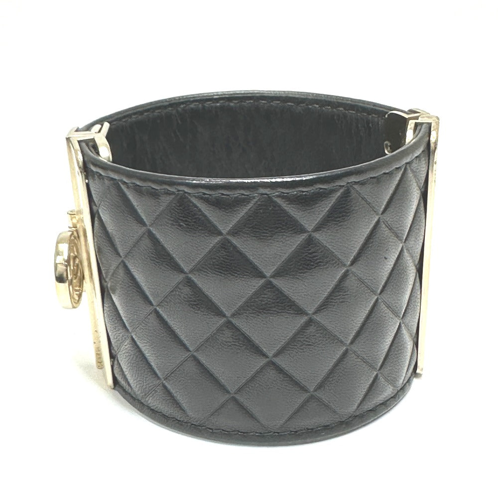 CHANEL Bangle leather black CC COCO Mark Matrasse Women M