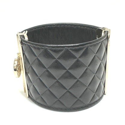 CHANEL Bangle leather black CC COCO Mark Matrasse Women M