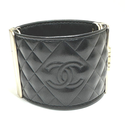 CHANEL Bangle leather black CC COCO Mark Matrasse Women M