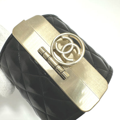 CHANEL Bangle leather black CC COCO Mark Matrasse Women M