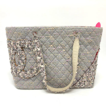 CHANEL Tote Bag tweed Purple type CC COCO Mark Cambon Line Large Women