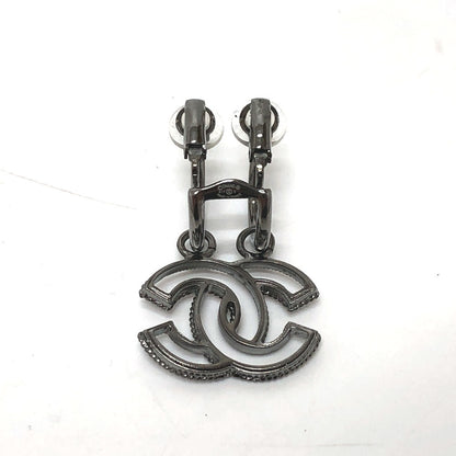 CHANEL Earring metal black CC COCO Mark