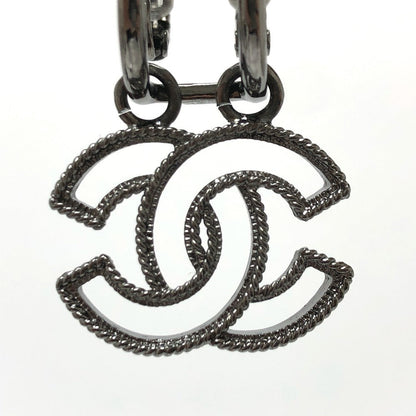 CHANEL Earring metal black CC COCO Mark