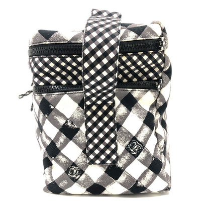 CHANEL Shoulder Bag canvas white Check COCO Mark Cooler bag Women