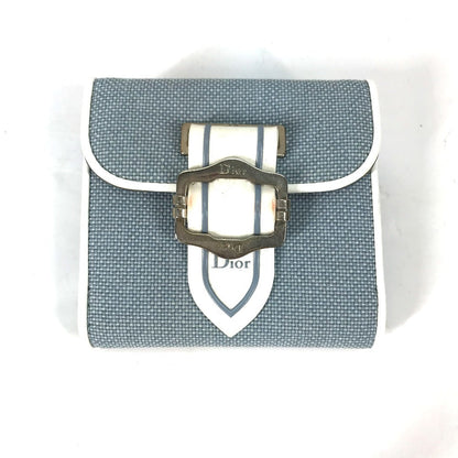 Dior Folded wallet Canvas / leather blue Bicolor logo W Hook Wallet  Women