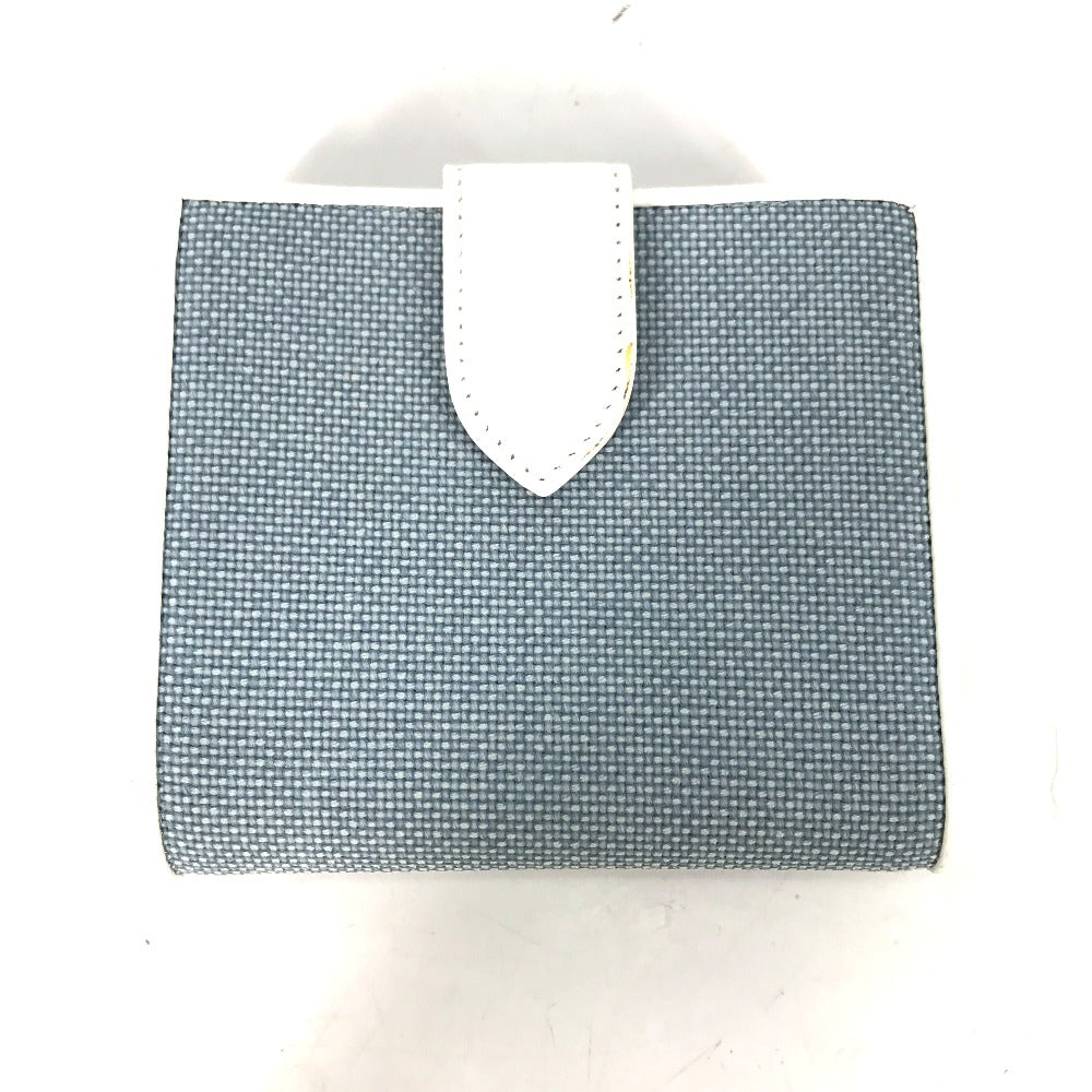 Dior Folded wallet Canvas / leather blue Bicolor logo W Hook Wallet  Women