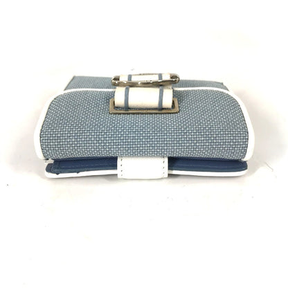 Dior Folded wallet Canvas / leather blue Bicolor logo W Hook Wallet  Women
