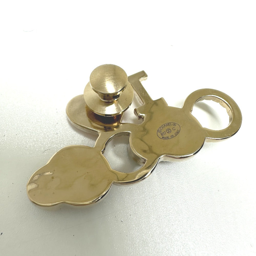 CHANEL Brooch Metal, Faux Pearl gold I  COCO logo I love coco heart Women