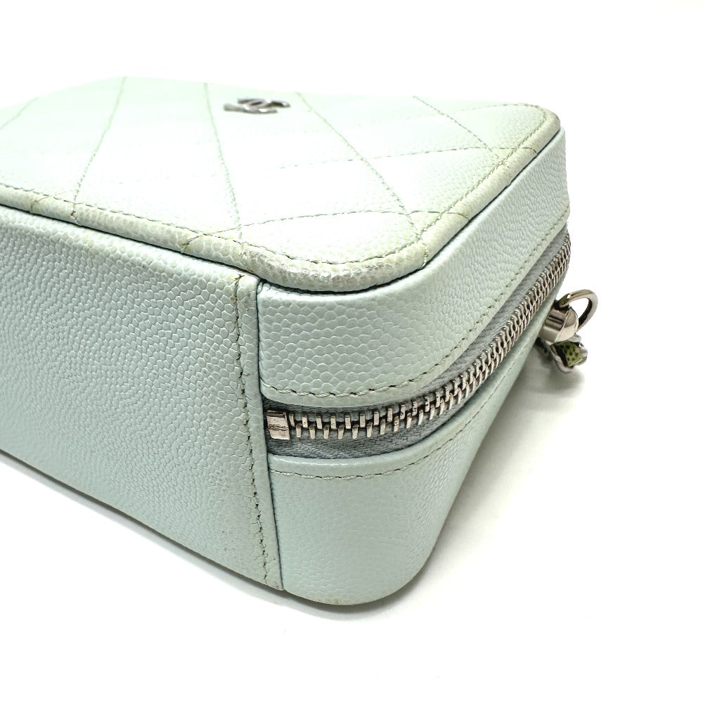 CHANEL Shoulder Bag AP2426 Caviar skin blue CC COCO Mark Matrasse camera bag Women