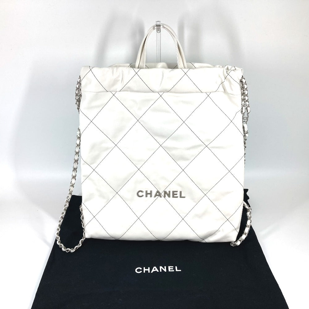 CHANEL Backpack AS3313 lambskin white Handbag 2WAY bag CHANEL22 Small