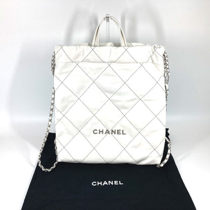 CHANEL Backpack AS3313 lambskin white Handbag 2WAY bag CHANEL22 Small