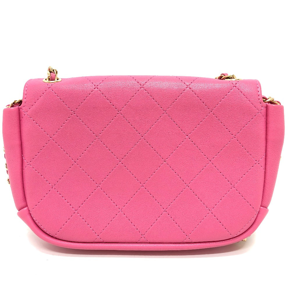 CHANEL Shoulder Bag AS0138 Calfskin pink CC COCO Mark Edge Chain