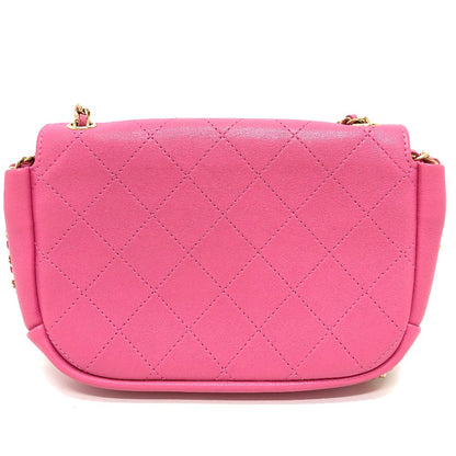 CHANEL Shoulder Bag AS0138 Calfskin pink CC COCO Mark Edge Chain