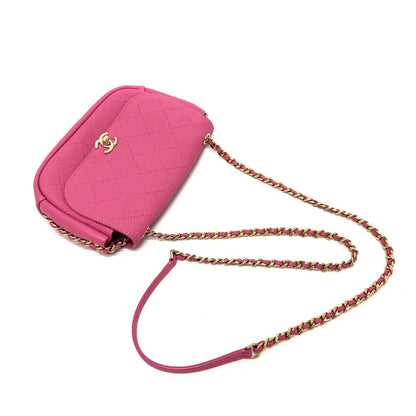 CHANEL Shoulder Bag AS0138 Calfskin pink CC COCO Mark Edge Chain