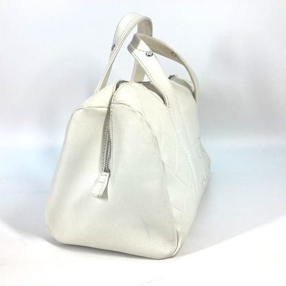 CHANEL Boston Duffel bag A30899 Calf leather white CC COCO Mark Chevron Vstitch Women