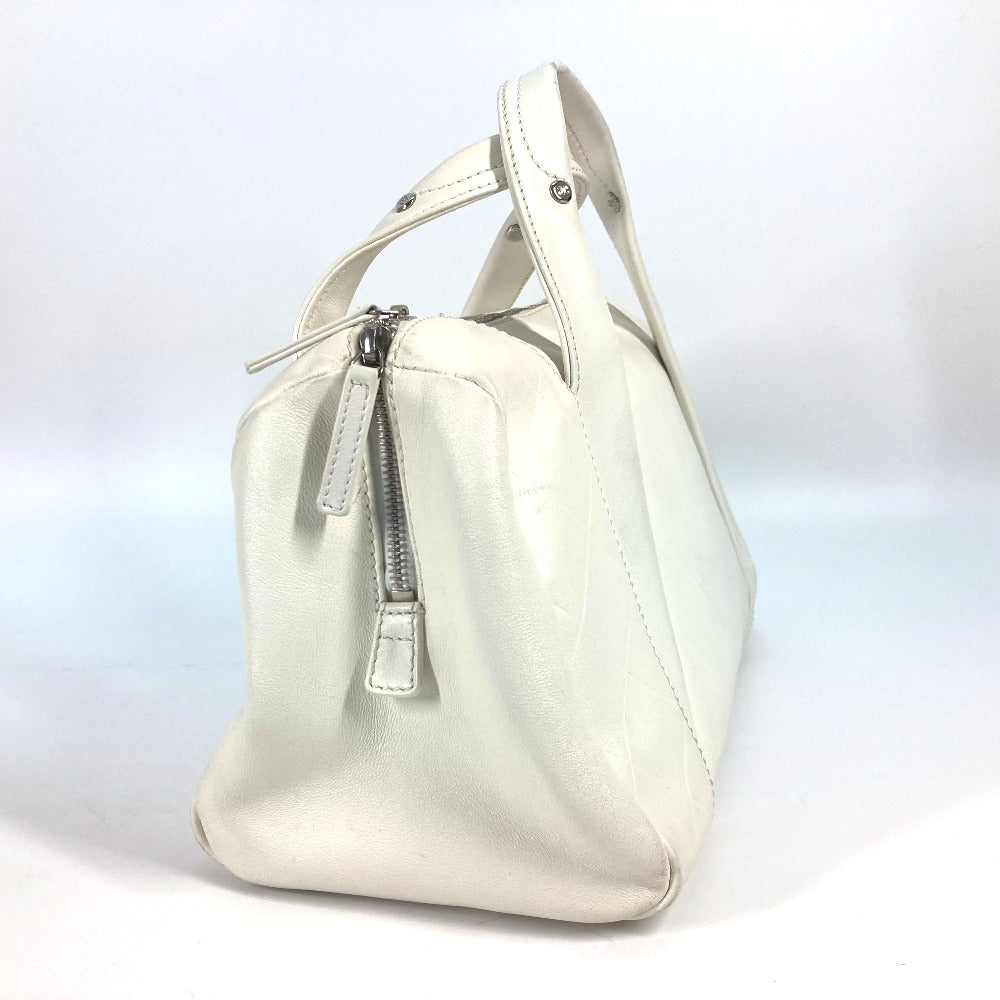 CHANEL Boston Duffel bag A30899 Calf leather white CC COCO Mark Chevron Vstitch Women