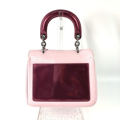 Dior Handbag Leather / enamel Metallic pink Beadior Women