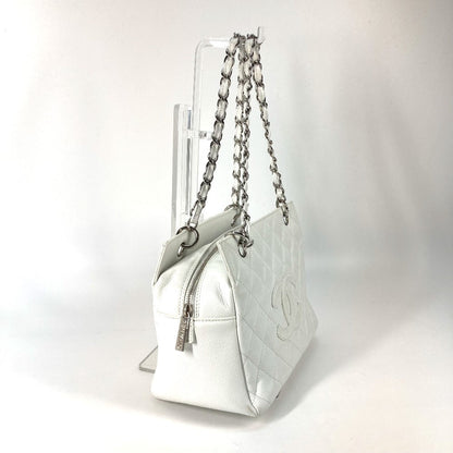 CHANEL Tote Bag Caviar skin white CC COCO Mark Timeless Matelasse Quilting Women