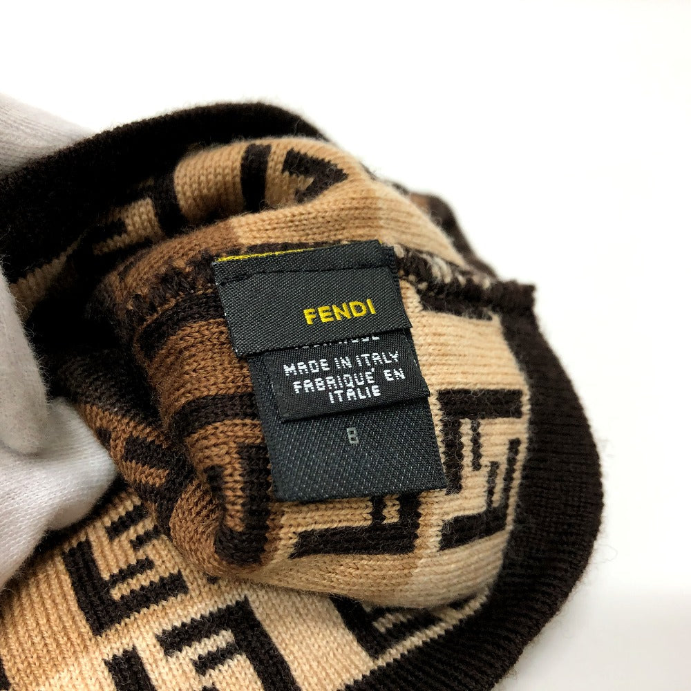 FENDI Knit hat wool Brown Zucchino Zucca Women