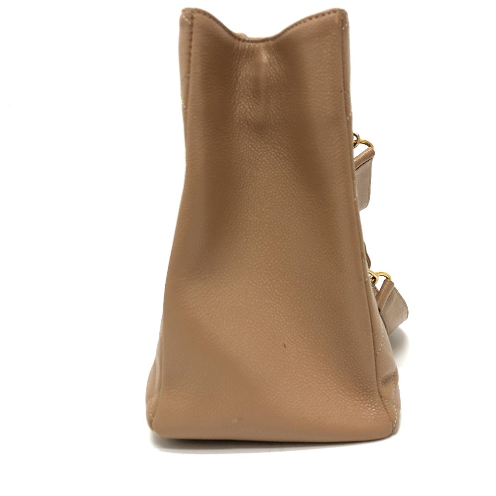 CHANEL Shoulder Bag Caviar skin beige Tote Bag Decacoco CC COCO Mark Matelasse Women