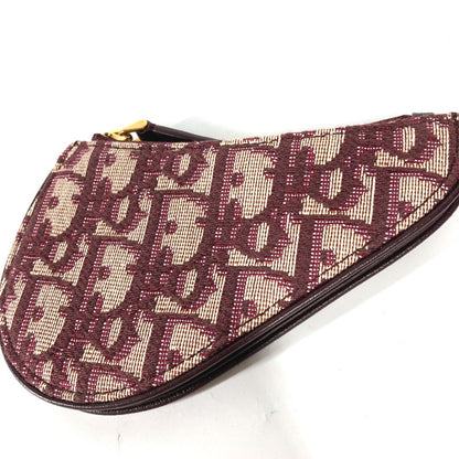 Dior Coin case Canvas / leather wine-red Oblique saddle Women