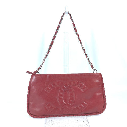 CHANEL Shoulder Bag A48547 leather Red bag shoulder chain 10A Dekacoco CC Women