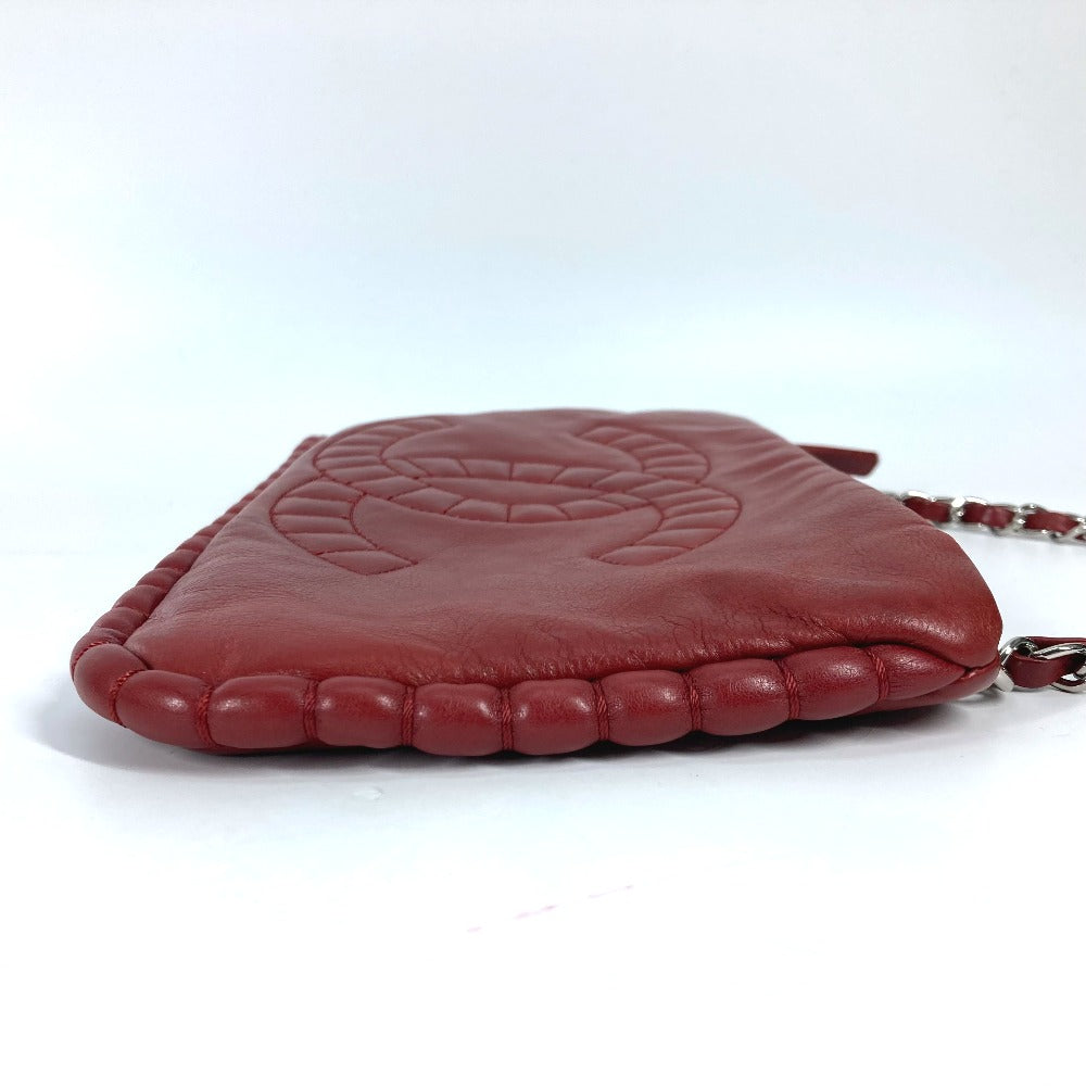 CHANEL Shoulder Bag A48547 leather Red bag shoulder chain 10A Dekacoco CC Women