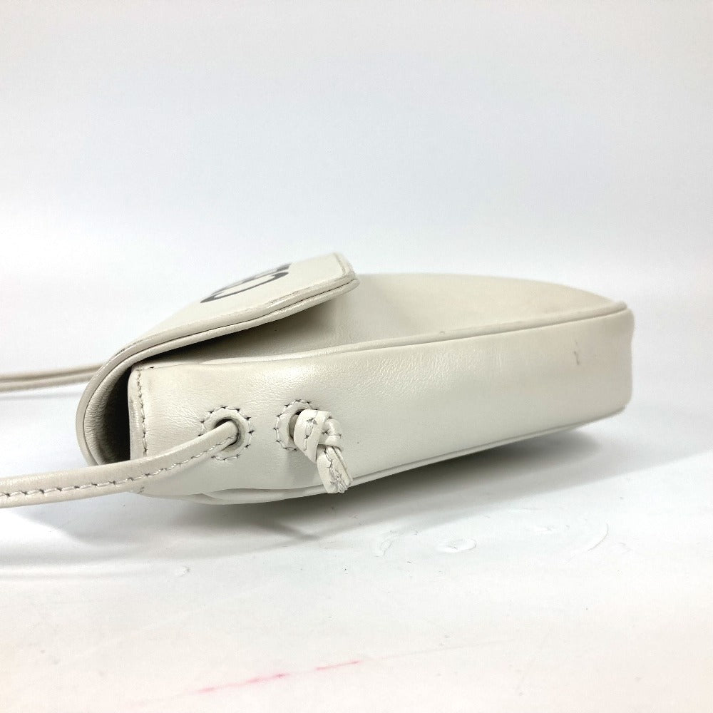 CELINE Shoulder Bag leather white Triangle logo triangle Women