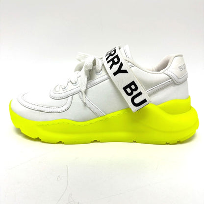 BURBERRY sneakers leather white shoes logo Women 37