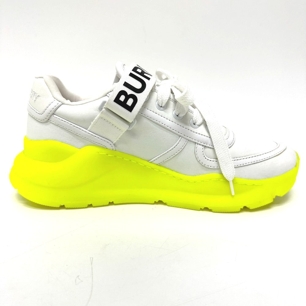 BURBERRY sneakers leather white shoes logo Women 37