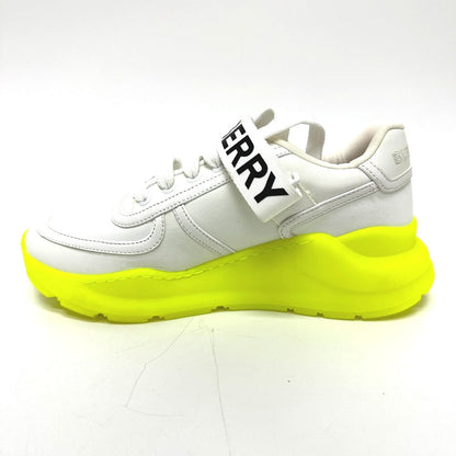 BURBERRY sneakers leather white shoes logo Women 37