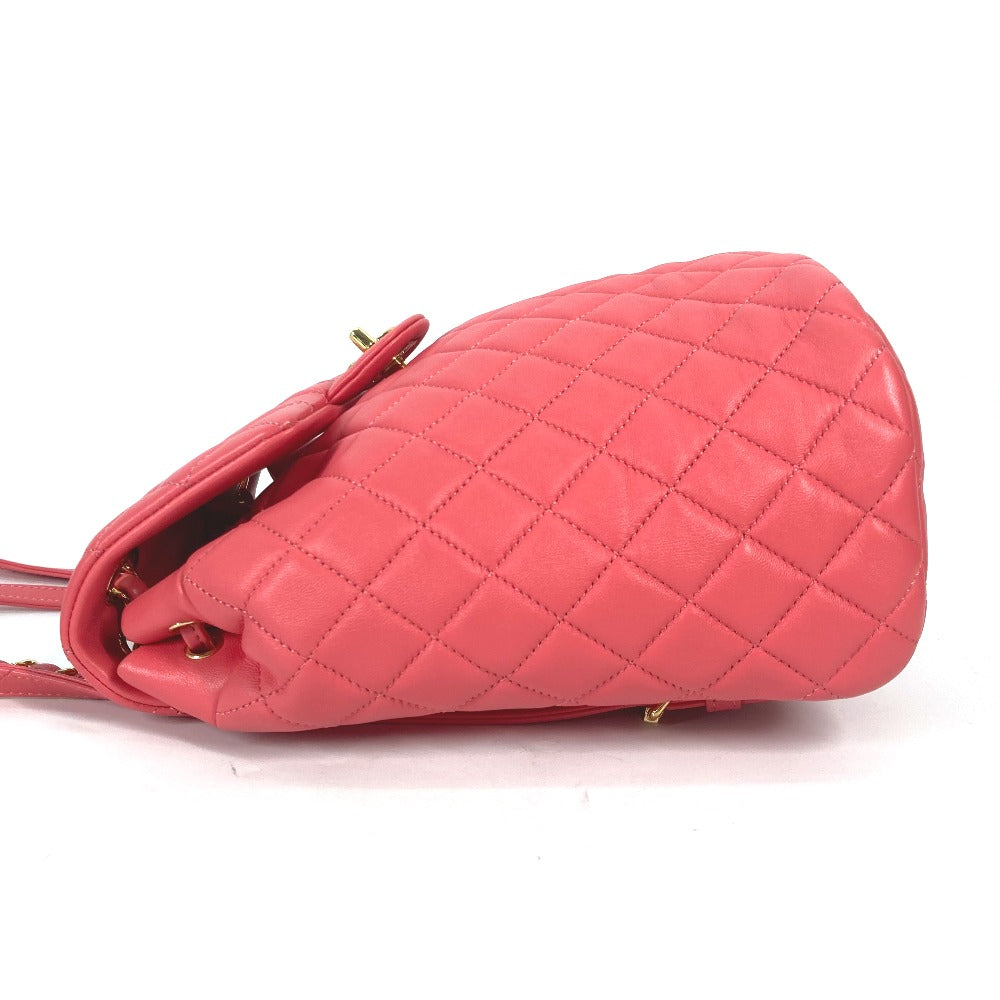 CHANEL Backpack lambskin pink Bag CC COCO Mark Matelasse Quilting