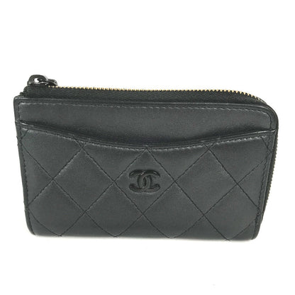 CHANEL Coin case AP3179 leather black So Black CC COCO Mark Matelasse Women