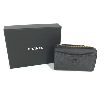 CHANEL Coin case AP3179 leather black So Black CC COCO Mark Matelasse Women