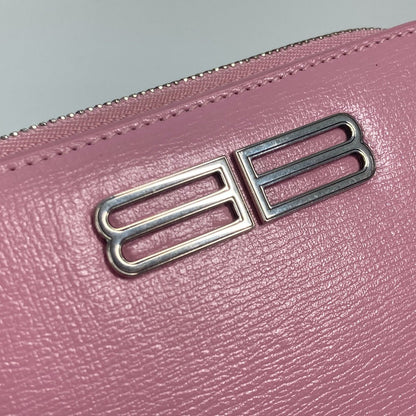 BALENCIAGA Folded wallet 674847 leather Light pink Compact wallet Compact zip Women