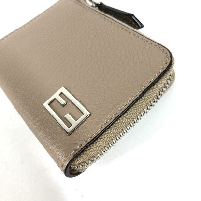 FENDI Coin case 7M0330 leather Beige type Fragment case Wallet logo mens