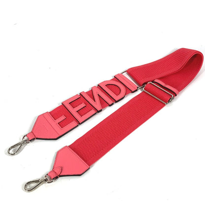 FENDI Shoulder strap Leather / canvas pink Strap you Women
