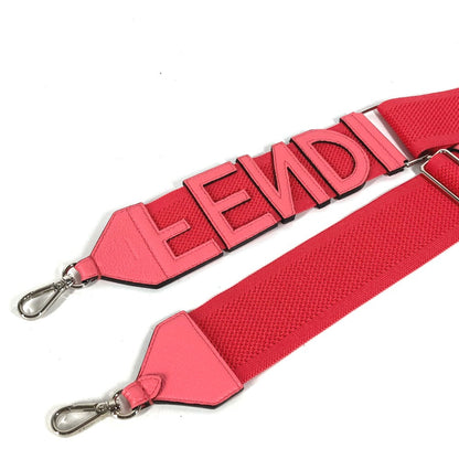 FENDI Shoulder strap Leather / canvas pink Strap you Women