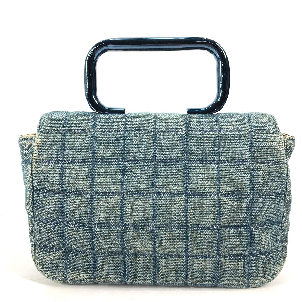 CHANEL Handbag denim blue Metallic Handle Chocolate bar 2.55 fittings Women