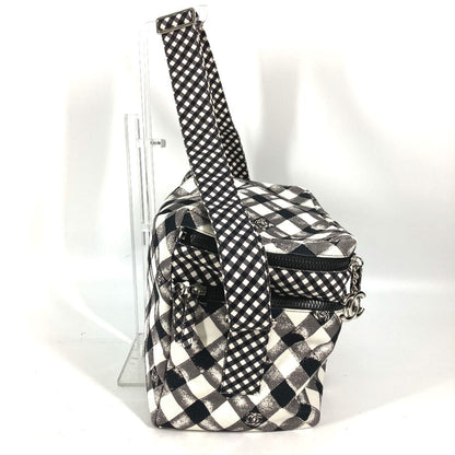 CHANEL Shoulder Bag canvas white Check CC COCO Mark Women
