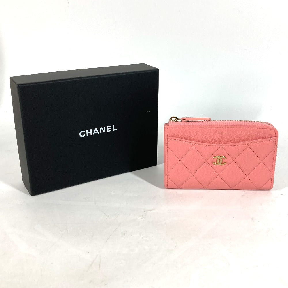 CHANEL Coin case AP3179 Caviar skin pink Matrasse COCO Mark Fragment Case Women