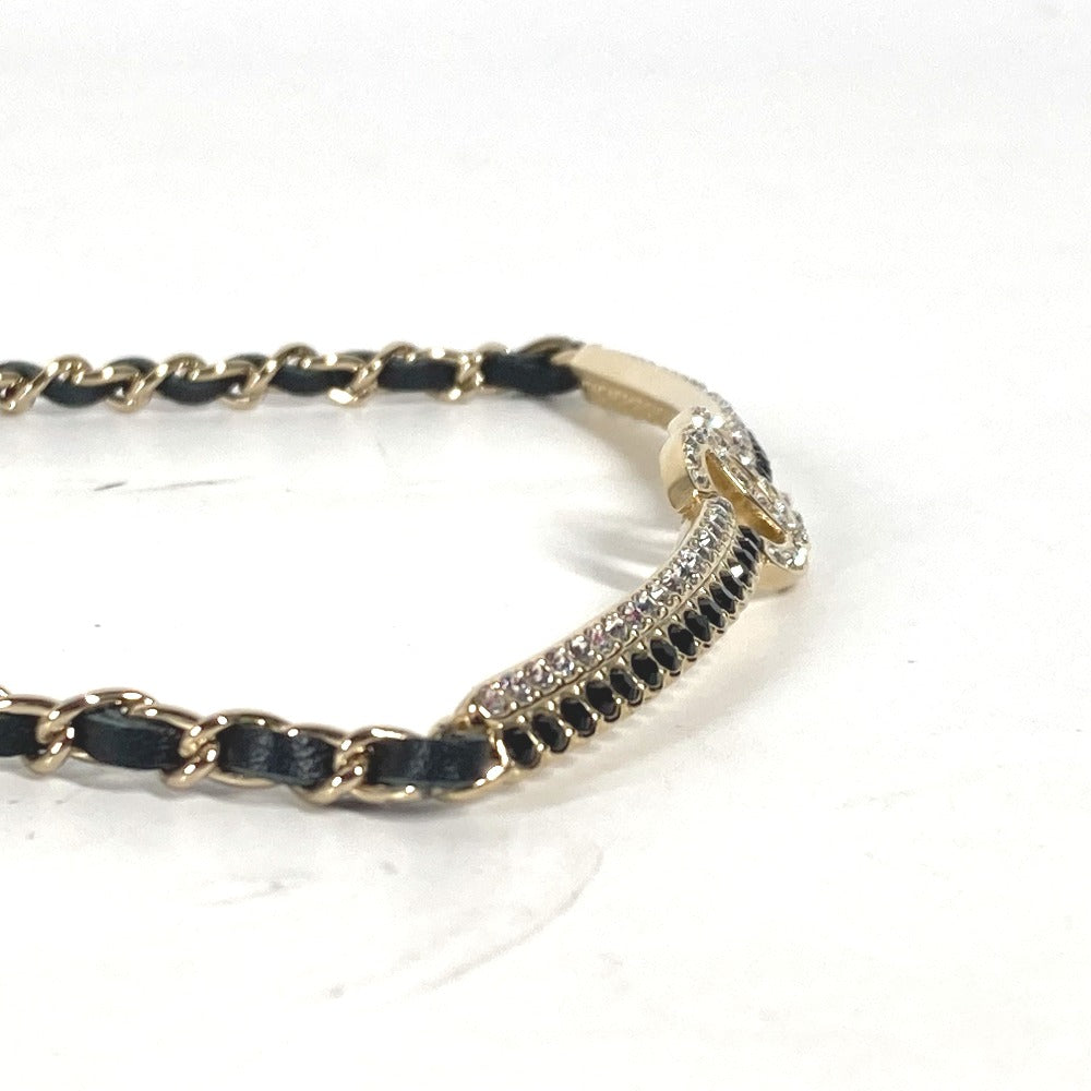 CHANEL Necklace AB9152 metal black A22 CC COCO Mark Rhinestone Choker