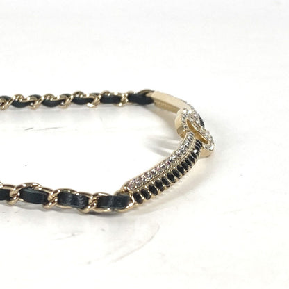 CHANEL Necklace AB9152 metal black A22 CC COCO Mark Rhinestone Choker