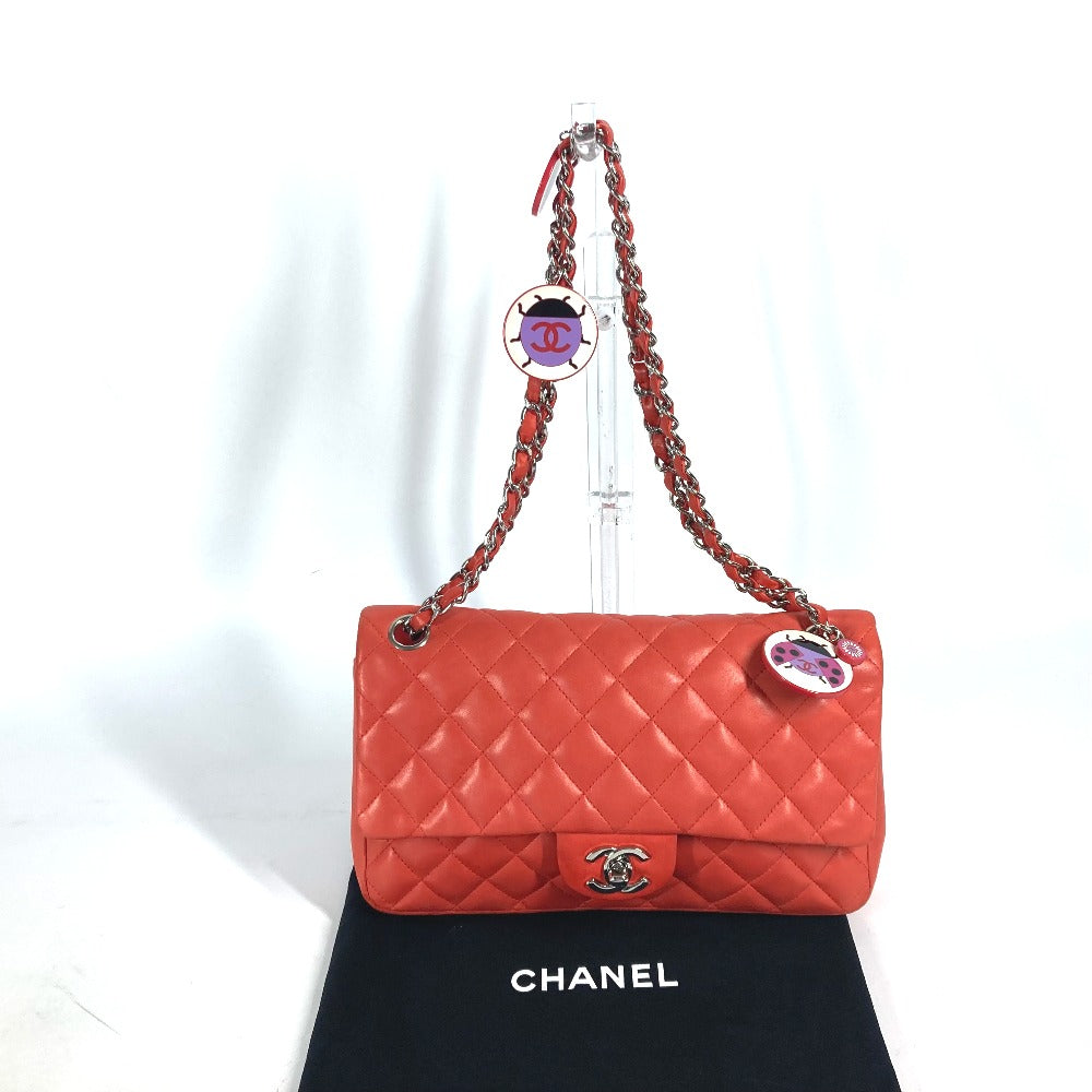 CHANEL Shoulder Bag lambskin Red Shoulder Matelasse 25 Ladybug Strawberry