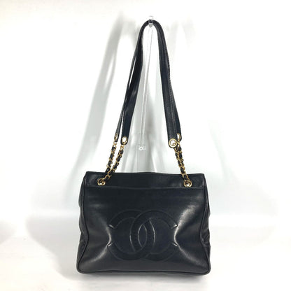 CHANEL Shoulder Bag lambskin black vintage CC COCO Mark Women