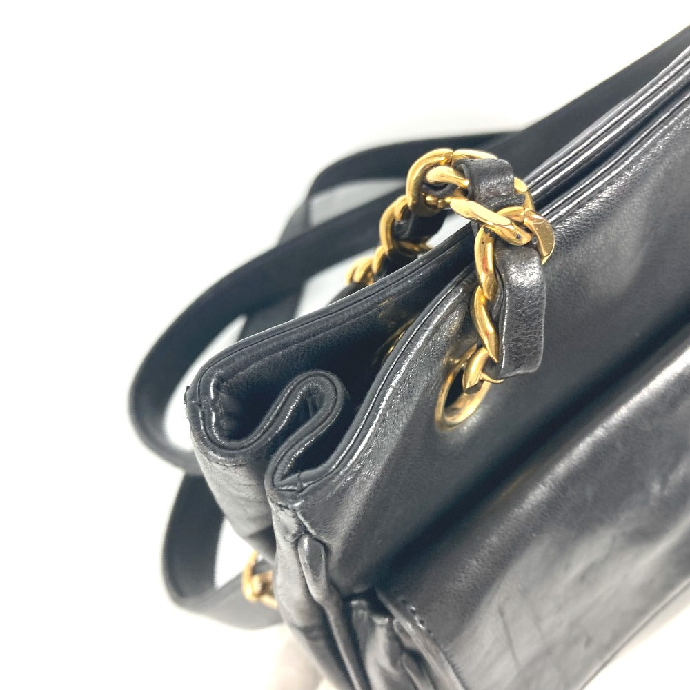 CHANEL Shoulder Bag lambskin black vintage CC COCO Mark Women