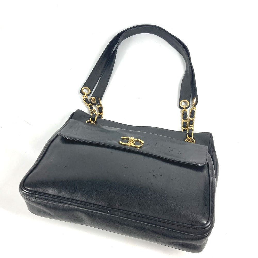 CHANEL Shoulder Bag lambskin black vintage CC COCO Mark Women